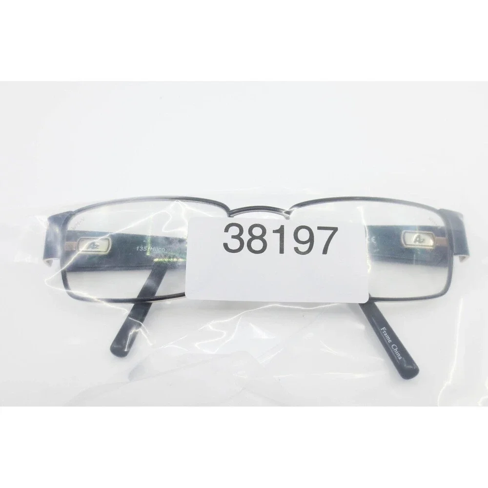 A2 Hilco 1601 Black Silver Rectangular Eyeglasses Frames 54-17-135 A2-555 BLCK
